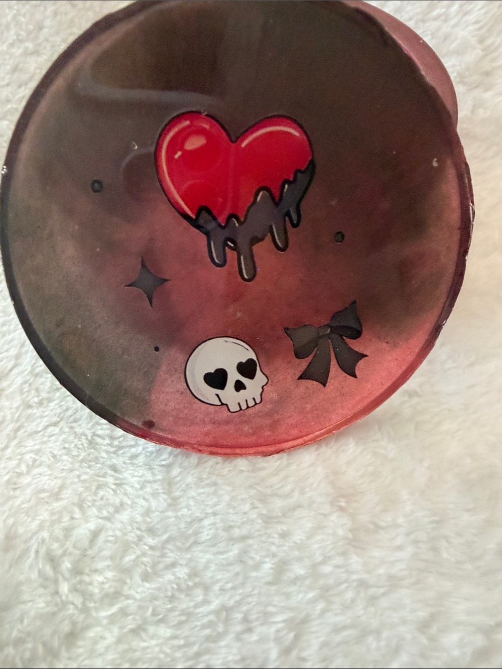 Handmade Red & Black Resin Gothic Coaster (5 pieces) - Picture 4 of 7
